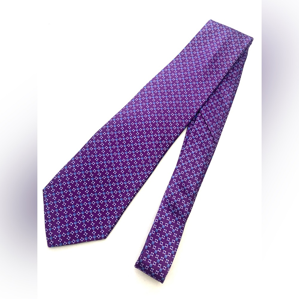 Nicole Miller Men's Purple Square/Polka Dot Silk Necktie